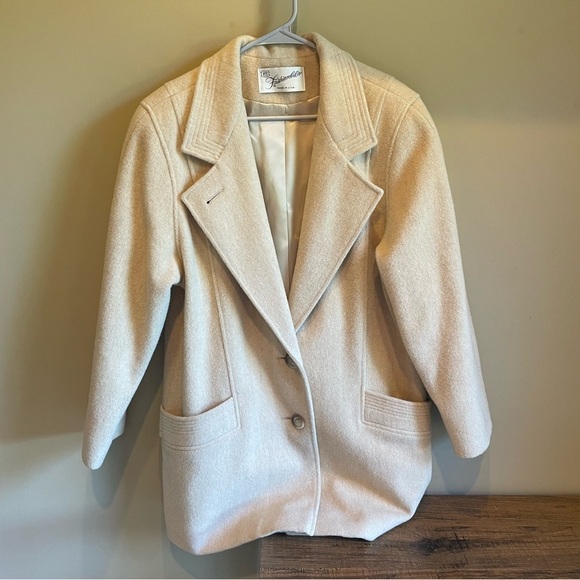 Vintage 60s Fashionbilt Camel Wool Trench Peacoat Jacket Union Made Size 15 - Picture 1 of 10